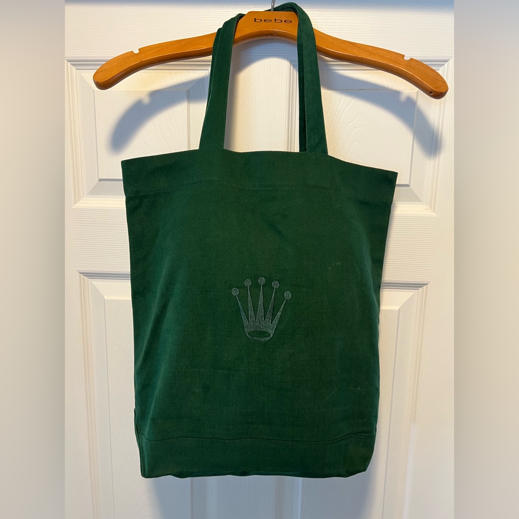 Authentic Rolex Green Fabric Tote